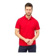Rød Polo Skjorte med Kontrast Detalje