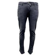 Sort Label Slim-Fit Sorte Jeans
