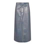 Cocouture Foilcc Asym Slit Skirt Silver