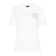 Blomstret Pegasus Broderet Hvid T-shirt