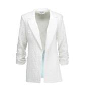 Stilfuld Hvid Blazer med Unik Struktur