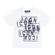 Forvredet ikonprint T-shirt