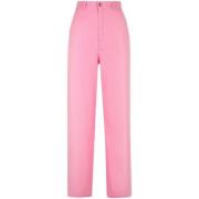 Rose Pink Bomuld Appliqué Logo Jeans