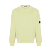 Acidgrøn Bomuldssweatshirt med Linse Detalje