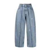 Oversize Cropped Denim Jeans
