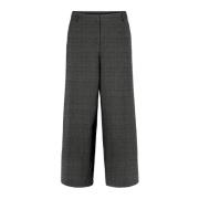 Laurie June Loose Ml Trousers Loose 100627 97301 Anthracite Tartan Che...