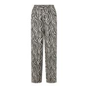 Laurie Hilde Loose Ml Trousers Loose 100836 25010 Grey Sand Print