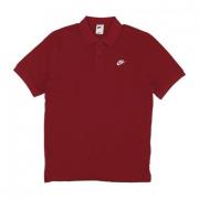 Rød/Hvid Pique Polo Skjorte