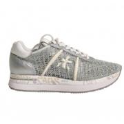 Sky Blue Silver Mesh Conny Sneakers
