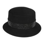 Sort Spike-Stud Fedora Hat