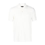 Hvid Bomuldsblanding Polo Skjorte