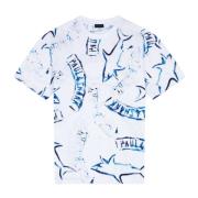 90erne Bomuld Jersey Haj Print T-Shirt