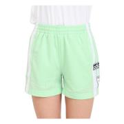 Grøn og Hvid Sidelukning Shorts