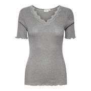 Saint Tropez Mayasz T-Shirt Toppe T-Shirts 30511972 Mist Grey Melange