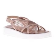 Sandal in nude mesh