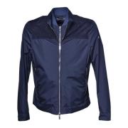 Down jacket in navy blue fabric