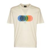 Herre Cirkel Print Beige T-shirt