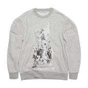 Grå Statue Print Sweatshirt