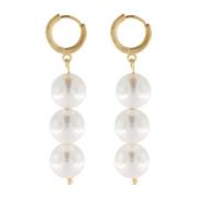 Audrey Long 3 Pearl Earring Gold Plating