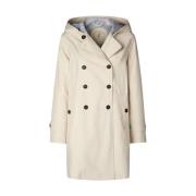 Ivory Shore Beige Trench Coat