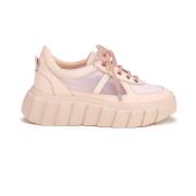 Pink Casual Closed Wedges Sneakers