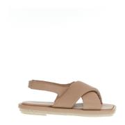 Nøgen læder kryds sandal