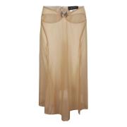 Elegant Cut-Out Flared Midi Skirt