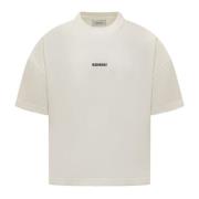 Hvid Bomuld Logo T-shirt Oversize