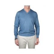 Vintage Sommer Cashmere V-Hals Sweater - Blå