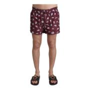 Maroon Beachwear Badeshorts med Snørelukning