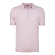 Pink Strikket Polo Skjorte