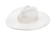 Hvid Straw Teardrop Hat