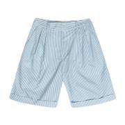 Pinstripe Shorts med Fold og Plisser
