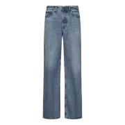 Blå afslappet pasform lavt talje denim jeans