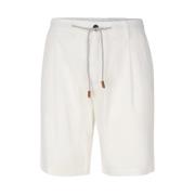 Hvide Bermuda Shorts i Bomuld