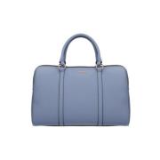 Blå Håndtaske Stilfuld Praktisk Moderne