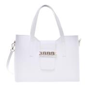 White leather shoulder bag