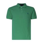 Grøn Polo T-shirt med Logo Broderi