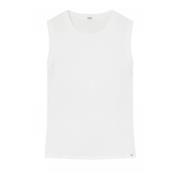 Ribbet Top Hvid Cami T-Shirt