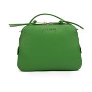Grøn lædertaske med lynlåslukning
