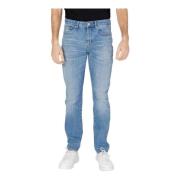 Blå Plain Jeans med Lynlås Lukning