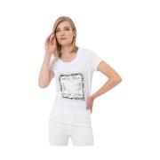 Bogstav Grafisk Rhinestone T-shirt