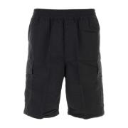 Sort Nylon Cargo Shorts