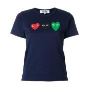 Navy Heart Grafisk T-Shirt
