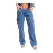 Lavtaljede Baggy Cargo Jeans til Kvinder
