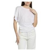 Hvid T-shirt med justerbar snor