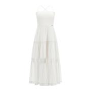 Lang snøring kjole - Hvid