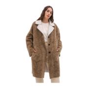 Vendbar Falsk Shearling Frakke