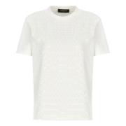 Hvid Paillet Crew Neck T-shirt