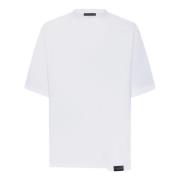 Hvid Bomuld T-shirt med Logo